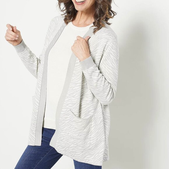 Belle by Kim Gravel Sweaters - Belle by Kim Gravel Animal Jacquard Cardigan  15117